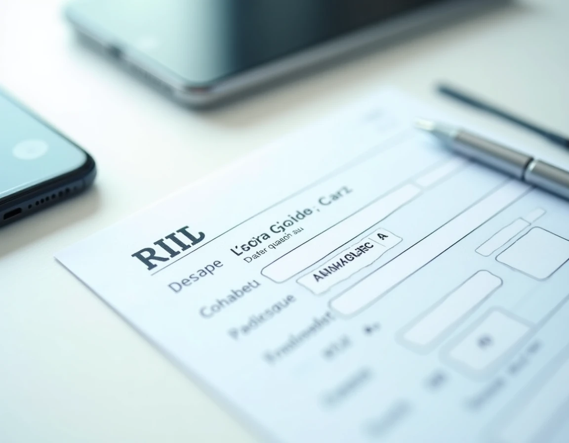 Document RIB français en gros plan avec le champ code banque 30003 visible sur un bureau de bureau
